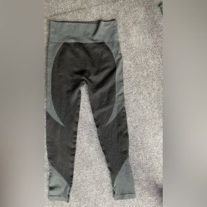 LA + Image gray & black polyester nylon spandex legging pants size